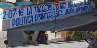 Rimosso uno striscione dedicato al disastro ferroviario