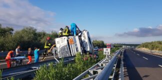 Scontro tra autocisterna e camion sulla A14 tra Andria e Canosa: un ferito grave