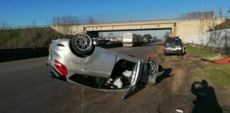 Auto si ribalta sulla SP 231 nel territorio di Andria: ferito un 25enne