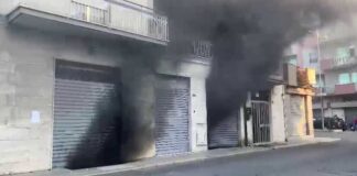 Incendio in un garage di via Monte Santo