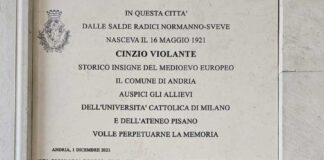 Scomparsa di Mons. Fonseca, nel 2021 ad Andria per ricordare Cinzio Violante