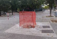 Atto vandalico alla fontana di via Buozzi